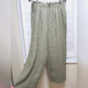 Pants Sans Souci Khaki Rayon Wide Leg size L waist 16 1/2"